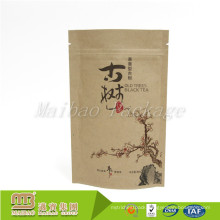 High Quality Oem Aluminium Foil Lined Packing Resealable Ziplock Non-Toxic Kraft Paper Bag For Loose Tea Leaf Packaging